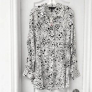 Addition Elle - 1x Love & Legend - Celestial Stars Button Down Shirt with Belt